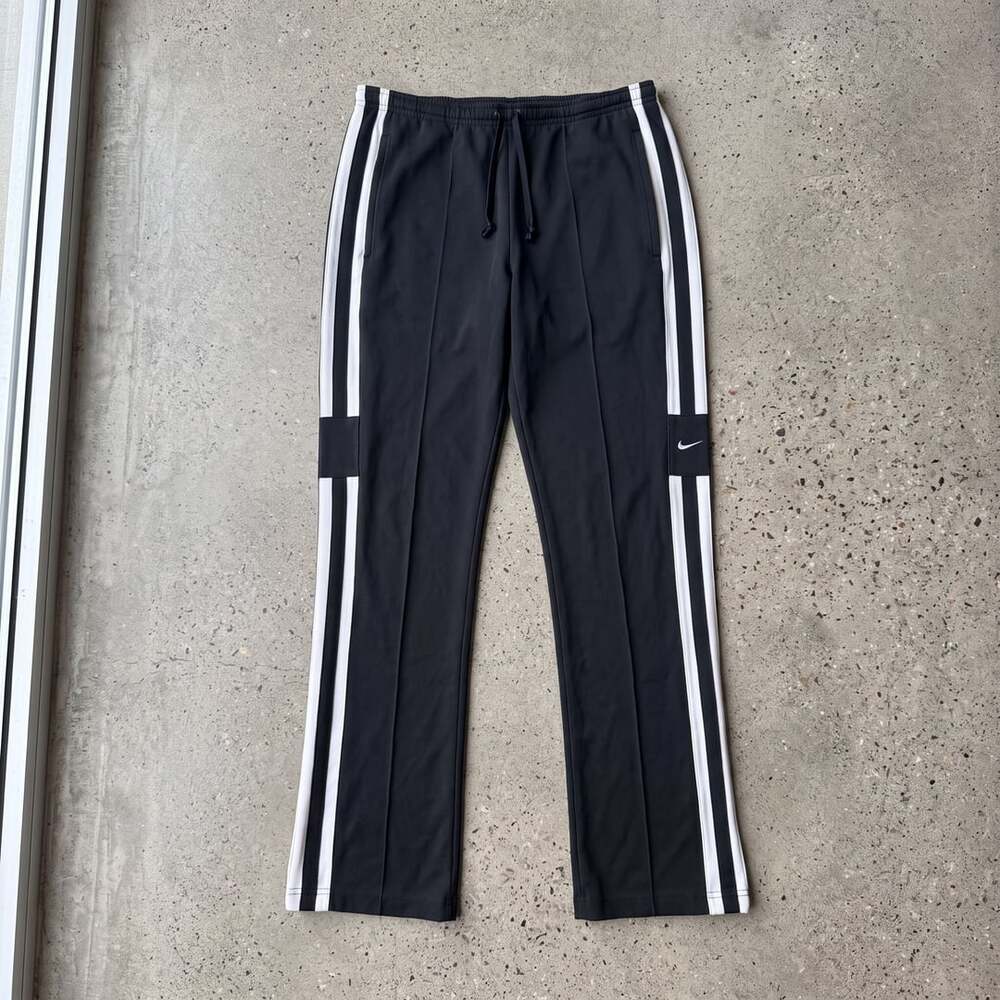 Nike Track Pants Size M Black White Striped Athletic Fit
